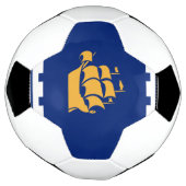 Patriotic Soccer Ball with Flag of Quebec City Voetbal (Gedraaid)