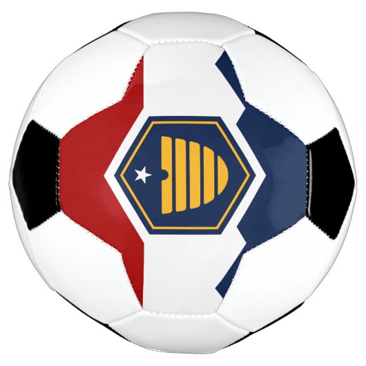 Patriotic Soccer Ball with Flag of Utah State, USA Voetbal (Gedraaid)