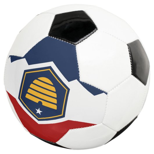 Patriotic Soccer Ball with Flag of Utah State, USA Voetbal (Drie kwart)