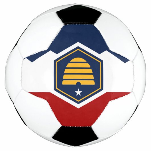 Patriotic Soccer Ball with Flag of Utah State, USA Voetbal (Voorkant)