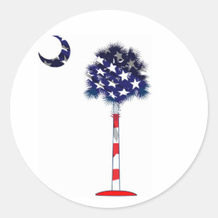 Patriotic South Carolina Palmetto Ronde Sticker