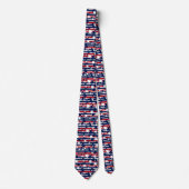 Patriotic Spark: Stars & Stripes in Motion aangeko Stropdas (Voorkant)