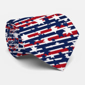 Patriotic Spark: Stars & Stripes in Motion aangeko Stropdas (Opgerold)