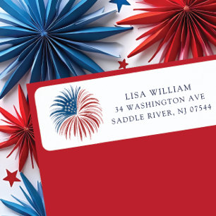 Patriotic Sparkle Return-adreslabel Etiket