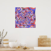 Patriotic Spiral Fractal Poster (Keuken)