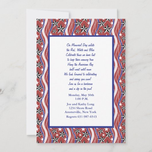 Patriotic Spirit Invitation Kaart (Voorkant)