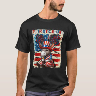 Patriotic Squad Donkey 4 juli vuurwerk US FL T-shirt