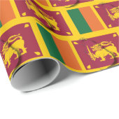 Patriotic SRI LANKA FLAG MAP Cadeaupapier (Rol Hoek)