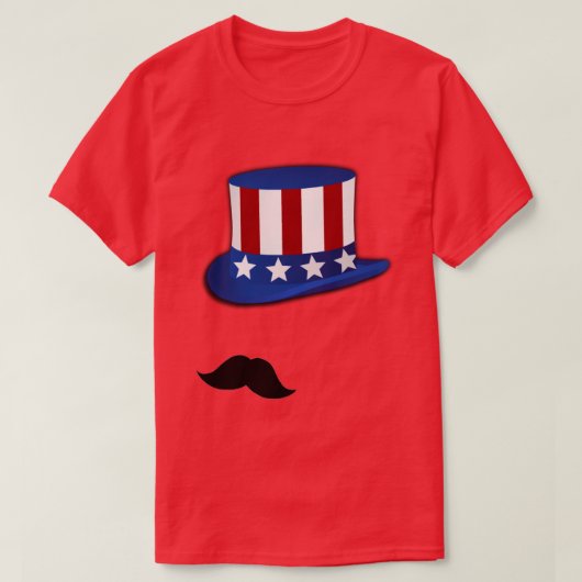 Patriotic Stache T-shirt (Design voorkant)