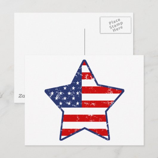 Patriotic Star Briefkaart (Voorkant / Achterkant)