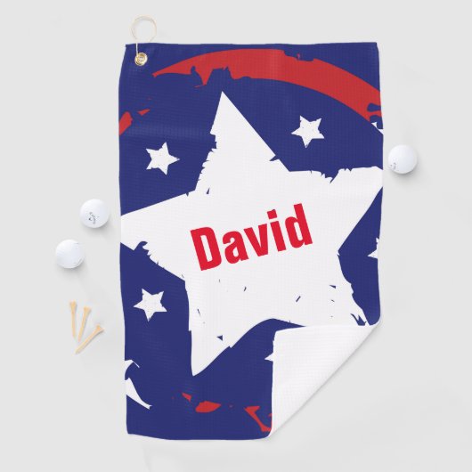 Patriotic Star Golf Towel Golfhanddoek (Insitu)
