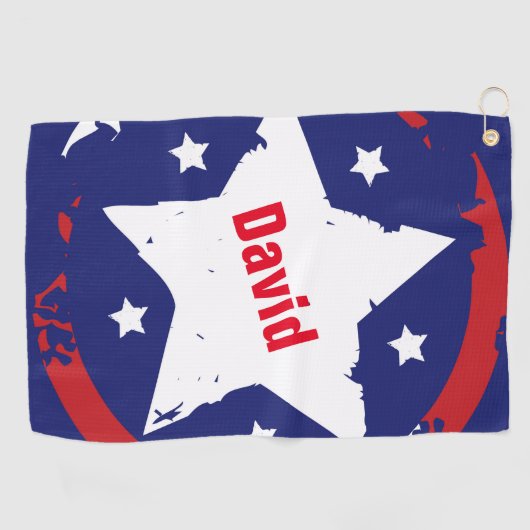 Patriotic Star Golf Towel Golfhanddoek (Horizontaal)