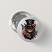 Patriotic Star Spangled Cat Ronde Button 3,2 Cm (Voorkant /achterkant)