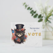 Patriotic Star Spangled Cat Vote Briefkaart (Staand voorkant)