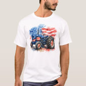 Patriotic Stars and Stripes Tractor T-shirt (Voorkant)