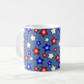 Patriotic Stars - Blue Coffee Mug Koffiemok (Voorkant links)