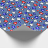 Patriotic Stars - Blue Wrapping Paper Cadeaupapier (Hoek)