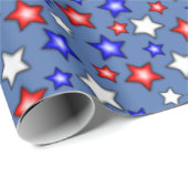 Patriotic Stars - Blue Wrapping Paper Cadeaupapier (Rol Hoek)