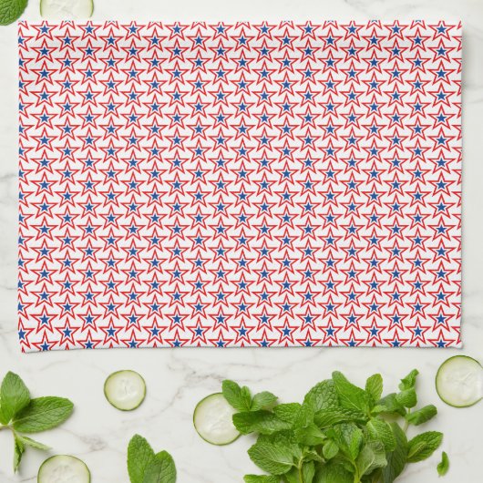 Patriotic Stars Kitchen Towel Theedoek (Gevouwen)