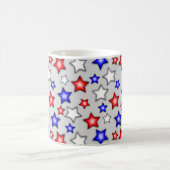 Patriotic Stars - Light Grey Coffee Mug Koffiemok (Center)