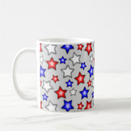 Patriotic Stars - Light Grey Coffee Mug Koffiemok