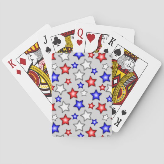 Patriotic Stars - Light Grey Playing Cards Pokerkaarten (Achterkant)