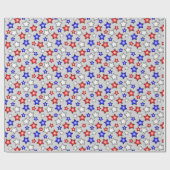 Patriotic Stars - Light Grey Wrapping Paper Cadeaupapier (Vlak)