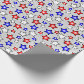 Patriotic Stars - Light Grey Wrapping Paper Cadeaupapier (Hoek)