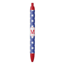 Patriotic Stars Monogrammed Zwarte Inkt Pen