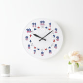 Patriotic Stars Stripes Classic Patriotic Grote Klok (Huis)