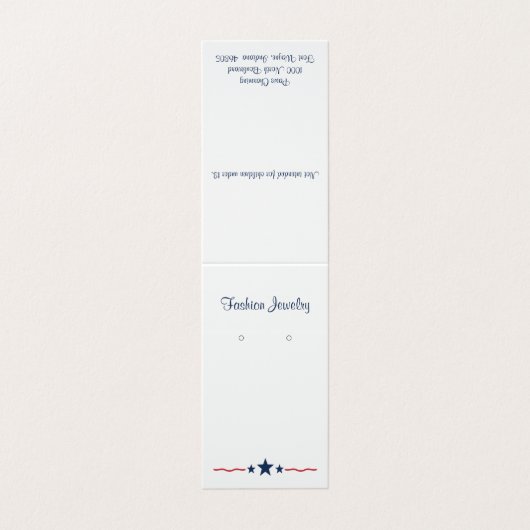 Patriotic Stars & Stripes Oorbel Display Kaarten (Buitenkant ongevouwen)