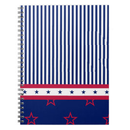 Patriotic stars stripes red white blue USA Freedom Notitieboek