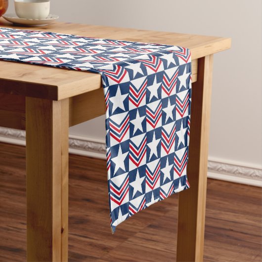 Patriotic Stars Table Runner Korte Tafelloper (Voorbeeld)