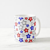 Patriotic Stars - White Coffee Mug Koffiemok (Voorkant rechts)
