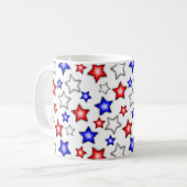 Patriotic Stars - White Coffee Mug Koffiemok (Voorkant links)