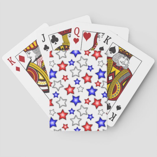 Patriotic Stars - White Playing Cards Pokerkaarten (Achterkant)
