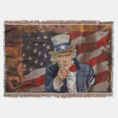 Patriotic Steampunk Sam & US Flag Deken (Voorkant)