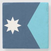 Patriotic stone coaster with Flag of Minnesota, US Stenen Onderzetter (Voorkant)