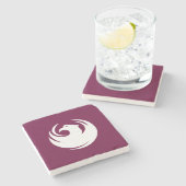 Patriotic stone coaster with Flag of Phoenix City Stenen Onderzetter (Zijkant)