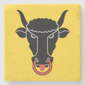 Patriotic stone coaster with Flag of Uri, Swiss Stenen Onderzetter (Voorkant)