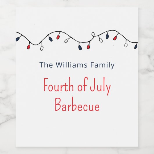 Patriotic String Lights komt uit op 4 juli Wijn Etiket (Enkel label)