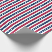 Patriotic Stripes & Stars (kleinschalig verticaal) Cadeaupapier (Hoek)