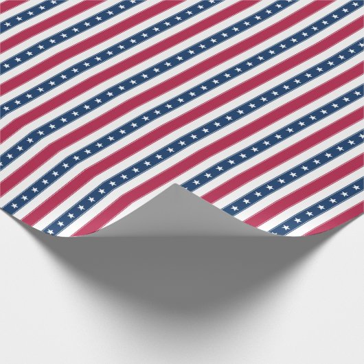 Patriotic Stripes & Stars (kleinschalig verticaal) Cadeaupapier (Hoek)