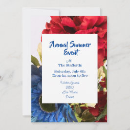 Patriotic Summer Fun Invitation Kaart