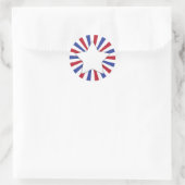 Patriotic Sunburst Star Ronde Sticker (Tas)