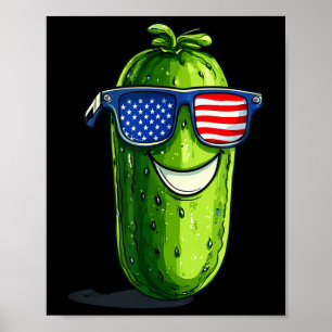 Patriotic Sungles Pickle kostuum voor grappige aug Poster
