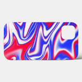 Patriotic Swirl: het rode, witte en blauwe marmer Case-Mate iPhone Case (Achterkant (horizontaal))