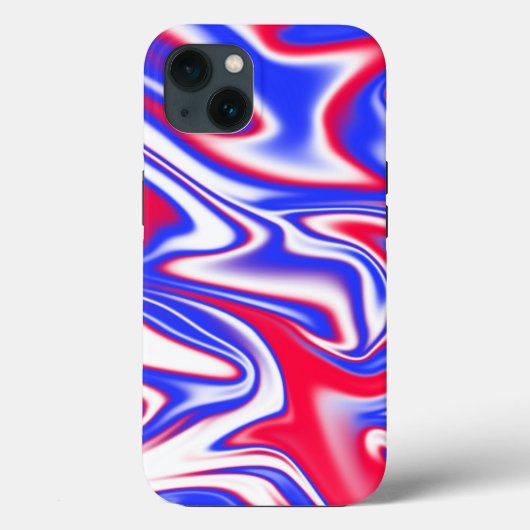 Patriotic Swirl: het rode, witte en blauwe marmer Case-Mate iPhone Case (Achterkant)