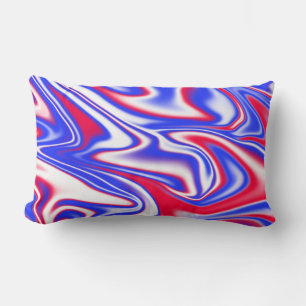 Patriotic Swirl: het rode, witte en blauwe marmer Kussen