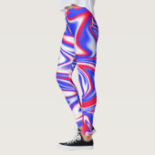 Patriotic Swirl: het rode, witte en blauwe marmer Leggings (Links)
